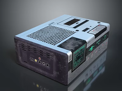 Vintage Retro Game Console With Front Cartridge Slot Rear AV Ports And Ventilation Grilles 3d model