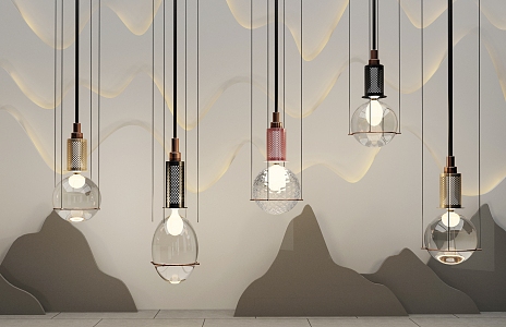 New Chinese Chandelier Combination 3d model