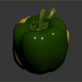 Fresh Yellow and Green Bell Peppers on Gray Background with Reflection