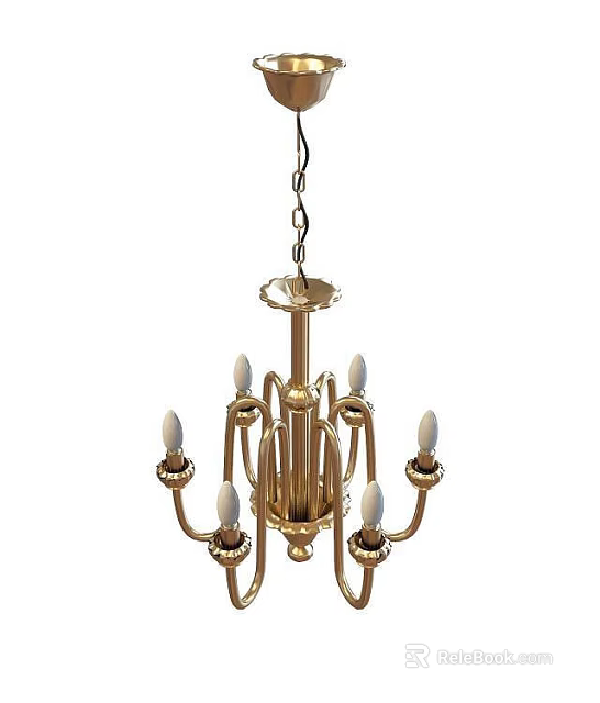 Modern Tech Exhibition Hall Showcasing Golden Chandelier With Elegant Design And Bright Lighting Features 3d model 