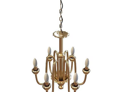 Modern Tech Exhibition Hall Showcasing Golden Chandelier With Elegant Design And Bright Lighting Features 3d model