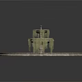 Circular Multi Tiered Stone Fountain With Decorative Textured Base Design