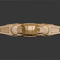 Futuristic Creature Role With Golden Mechanical Platform And Supports