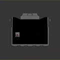 Modern Black And Gray Computer Case With Top Cover Side Handle And Red Button