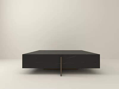 Modern Black Coffee Table With Sleek Surface And Metal Legs Design 3d model