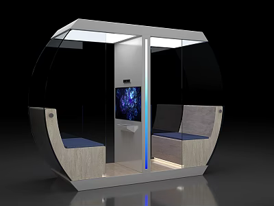 Modern booth negotiation room 3d model
