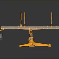 Sturdy Workbench Furniture With Yellow Mechanical Arms And Flat Worktop Design