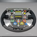 Ferrari MOMO Racing Car Steering Wheel with Control Buttons and Brand Logo