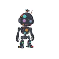 Robot Cyberpunk Robot Children's Area Art Device Shopping Mall Online Red Interactive Device Online Red Punching Robot 3d model
