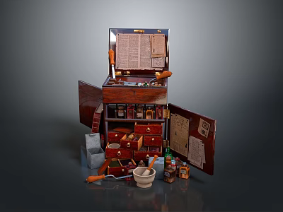 Boxes, Bags, Leather Boxes, Leather Boxes and Containers Realistic 3d model
