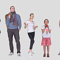 Many characters 3d model