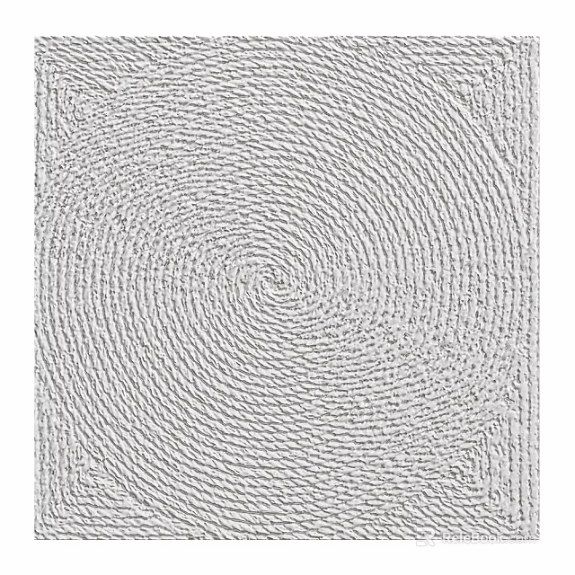 Light Colored Woven Rug With Spiral Pattern And Textured Surface Design 3d model