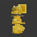 Yellow Building Block Components With Various Shapes Sizes And Designs