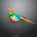 Modern Bird Red-throated Hummingbird Hummingbird Birds 3d model