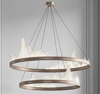 New Chinese Chandelier Combination 3d model