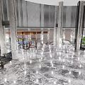 Elegant Modern Hotel Lobby With Polished Marble Floor Green Plant And Sofa Seating