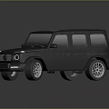 Black Off Road SUV With Square Body Roof Design Silver Wheels And Round Headlights