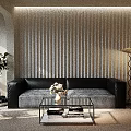 Black Leather Sofa With Checkered Cushions Glass Coffee Table Set Rattan Lamp Natural Light Blinds