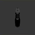 Futuristic Metallic Gun with Detailed Armor Plated Structure and Ergonomic Grip Isolated on Dark Background