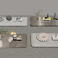 Japanese Tatami Room Interior With Cushions Throw Pillows Small Tables And Decor Items