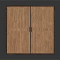 Wooden Double Door Wardrobe With Simple Design And Dark Frame Accents