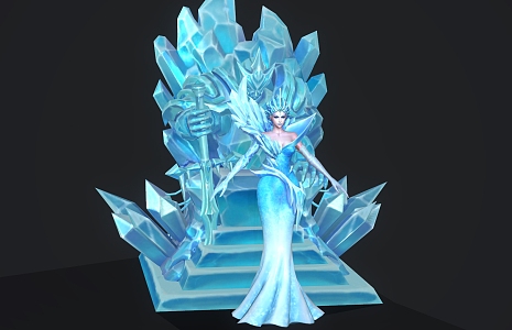 Ice Queen Game Character Anime Characters 3d model