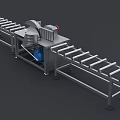 Heavy Duty Industrial Equipment Featuring Roller Conveyor and Metal Frame Processing System
