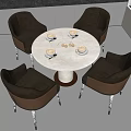 Casual tables and chairs 3d model