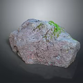 Natural Gray Stone with Green Moss and Rough Surface in Natural Environment