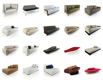 Modern Combination Sofa Multi-seat Sofa 3d model