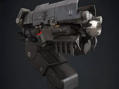Advanced Mechanical Weapon Featuring Cannon Barrel And Metal Components 3d model