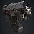 Advanced Mechanical Weapon Featuring Cannon Barrel And Metal Components