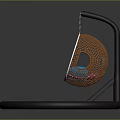 Modern Stool Furniture With Circular Seat Brown Blue Pink Colors And Black Ring Frame