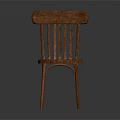 Classic Wooden Chair With Slatted Back And Slender Legs For Home Furniture