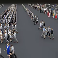 Large Crowd of People Standing and Gathering on Gray Open Surface Area