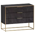 Elegant Modern Console Cabinet Sideboard With Dark Wood And Gold Metal Frame Drawers