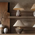 medieval table lamp pottery jar table lamp ornaments combination 3d model