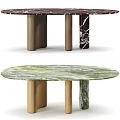 Various Modern Dining Tables With Marble Tops And Wooden Legs In Stylish Design