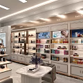 Bright Modern Beauty Retail Store Featuring Display Shelves Product Displays And Cabinets