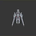 Futuristic Sci-Fi Spaceship 3D Model With Metallic Wings Engines And Detailed Design