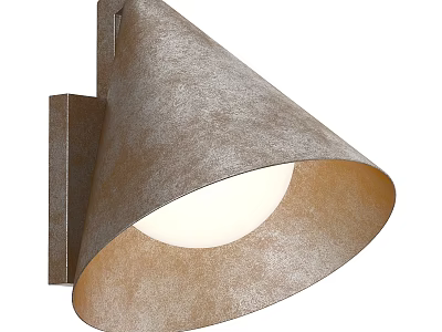 Vintage Textured Bronze Outdoor Wall Light With Conical Design And Soft Glow 3d model