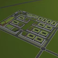 Well Planned Modern Commercial Street With Organized Building Layout Green Courtyards And Trees