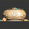 Sparkling Golden Inlaid Container Filled With Colorful Gemstones And Scattered Gems