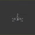 Detailed 3D Rendering Of Military Helicopter With Twin Rotor Blades Gray Fuselage And Armament Systems