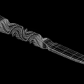 Sharp Blade Weapon Featuring Intricately Carved Handle And Elegant Decorative Patterns
