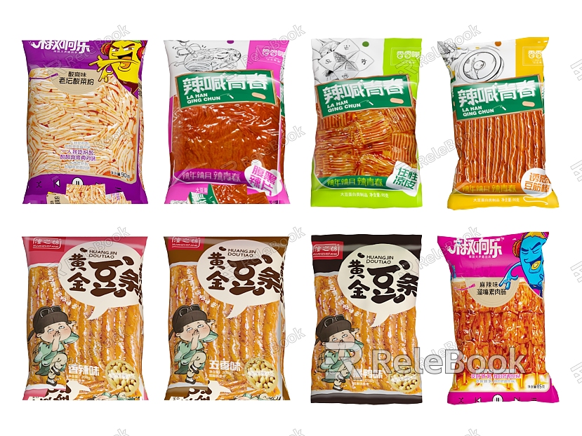 Snack packaging bags food snacks spicy food supermarket goods model