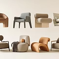 Single Sofa Combination Sofa Chair Leisure Chair Lazy Sofa 3d model