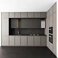 Modern Kitchen Interior With Gray Cabinets And Sleek Countertop Design