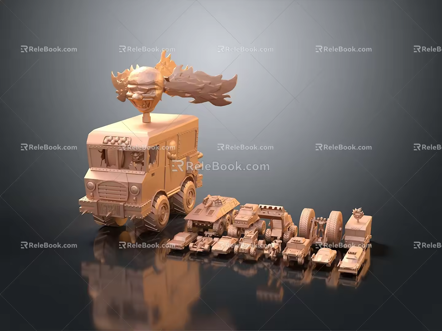 Self-made armed car modified car modified chariot chariot chariot 3d model