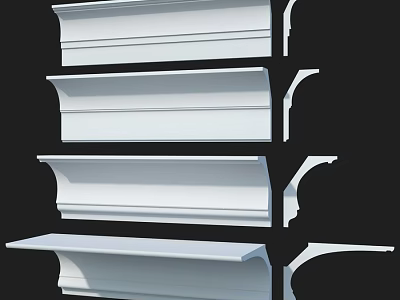 White Decorative Architectural Components With Various Styles For Interior Use 3d model
